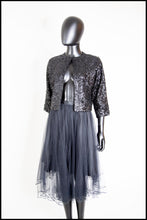 Vintage 1950s Black Sequin Cardigan