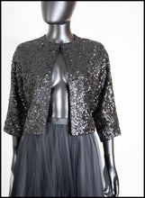Vintage 1950s Black Sequin Cardigan