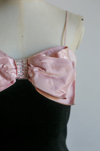 Vintage 1980s Pink Bow Mini Dress