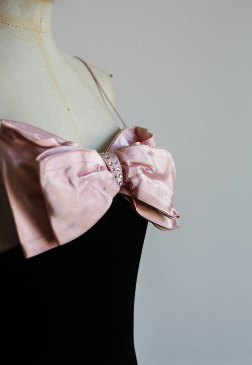 Vintage 1980s Pink Bow Mini Dress