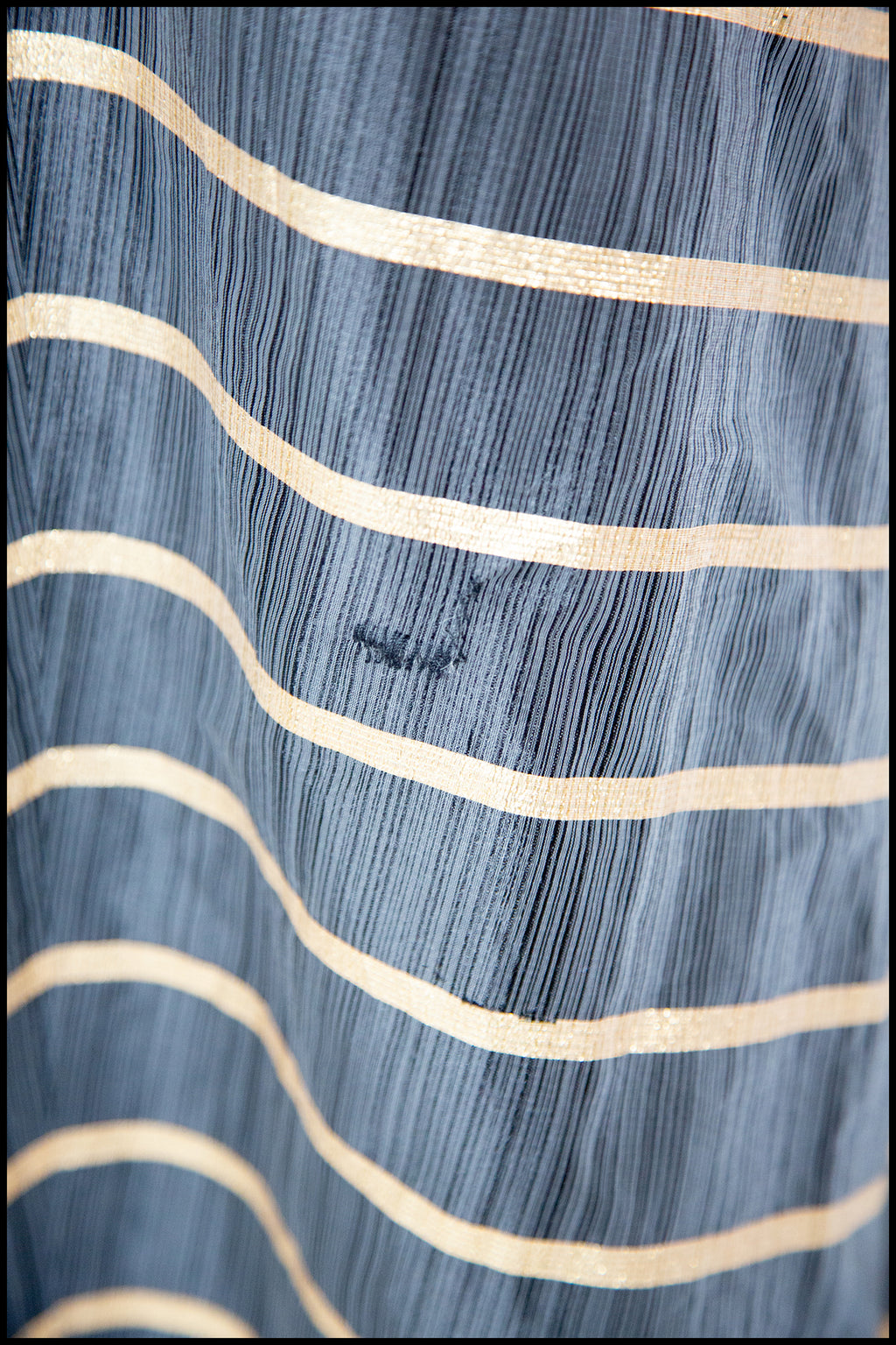 Vintage 1950s Grey Gold Stripe Gown