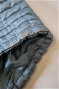 Vintage 1940s Blue Silk Quilted Robe