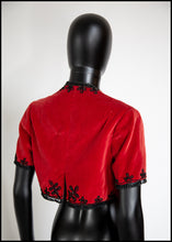 Vintage 1940s Red Velvet Bolero