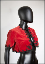 Vintage 1940s Red Velvet Bolero