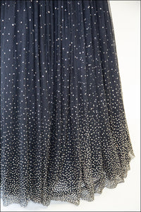 Vintage 1950s Velvet Tulle Glitter Ballgown Dress