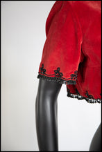 Vintage 1940s Red Velvet Bolero