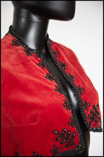 Vintage 1940s Red Velvet Bolero