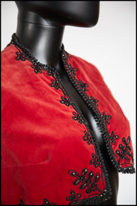 Vintage 1940s Red Velvet Bolero