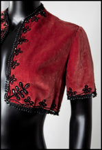 Vintage 1940s Red Velvet Bolero