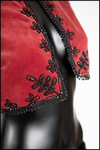 Vintage 1940s Red Velvet Bolero