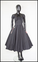 Rosa - Organic Black Cotton Midi Dress