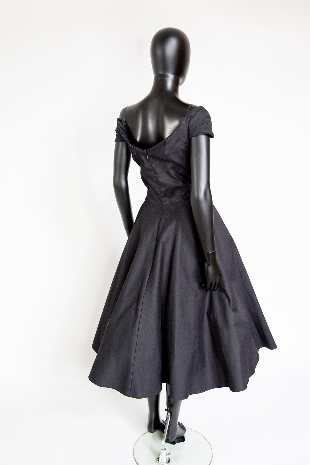 Rosa - Black Organic Cotton Midi Dress