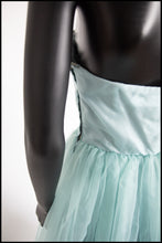 Vintage 1950s Blue Voile Cocktail Dress