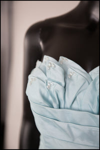 Vintage 1950s Blue Voile Cocktail Dress