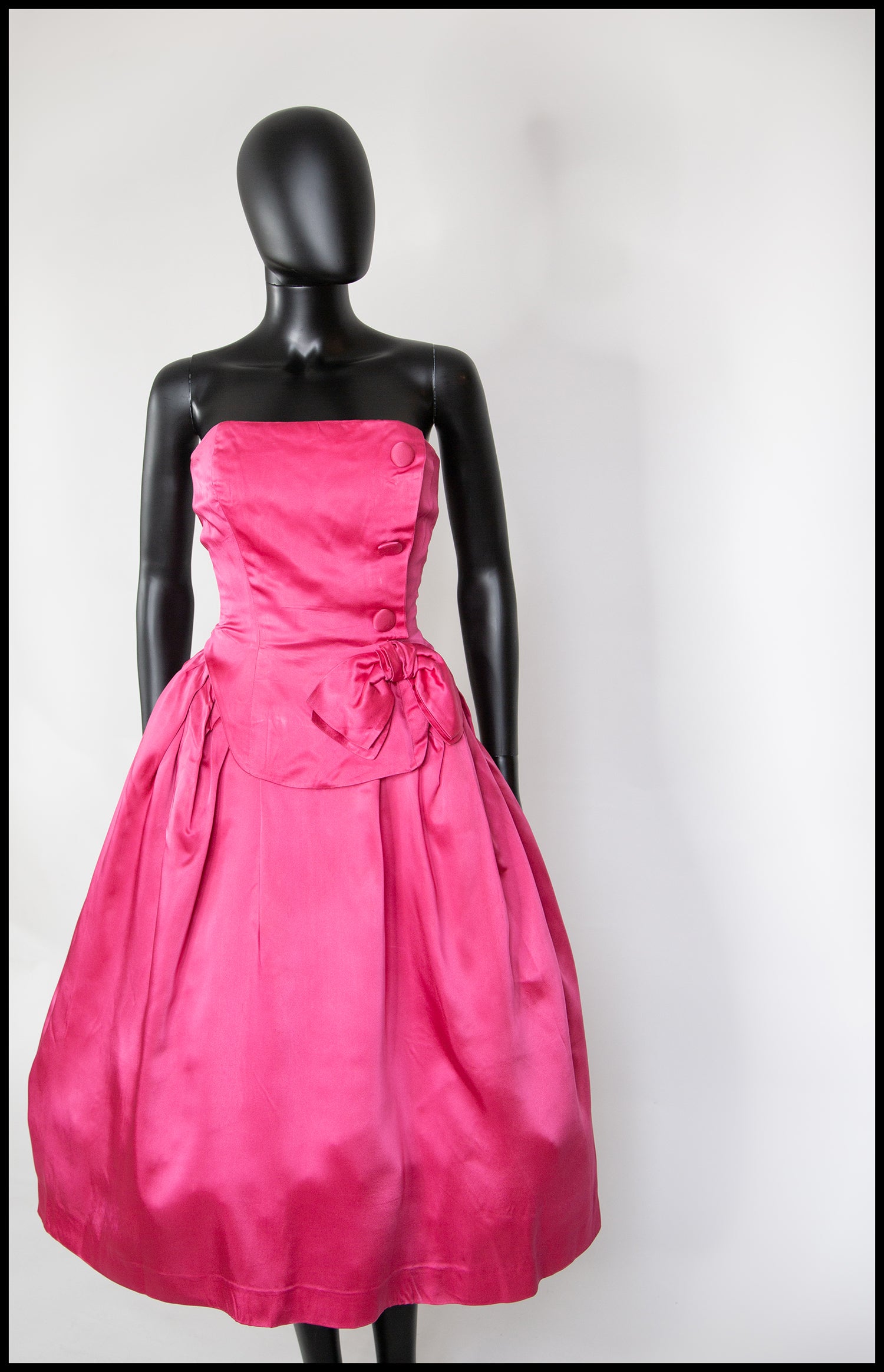 Vintage 1950s Shocking Pink Cocktail Dress