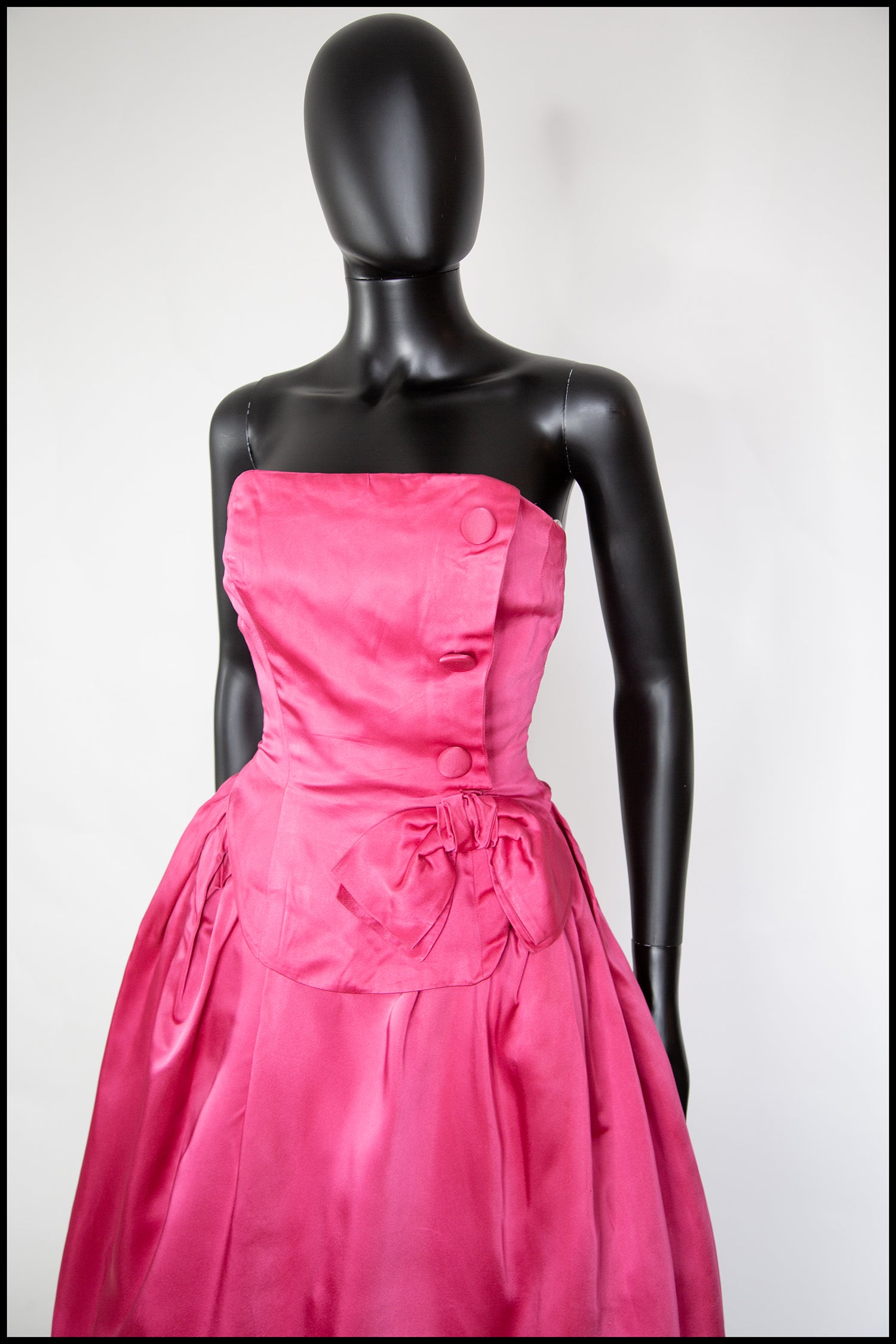 Vintage 1950s Shocking Pink Cocktail Dress