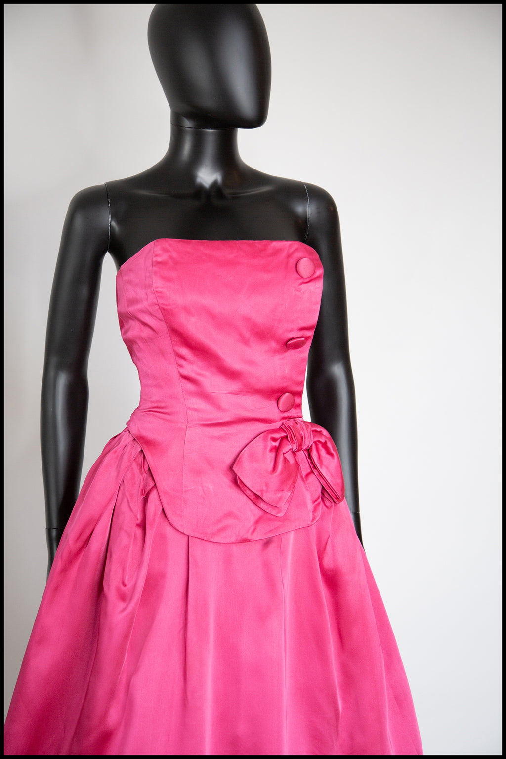 Vintage 1950s Shocking Pink Cocktail Dress
