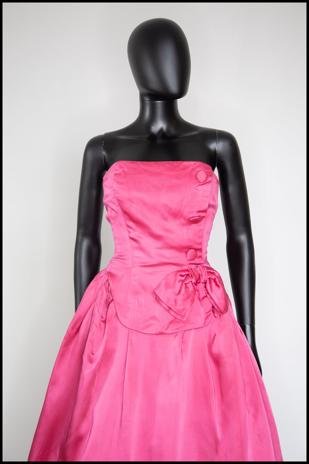 Vintage 1950s Shocking Pink Cocktail Dress