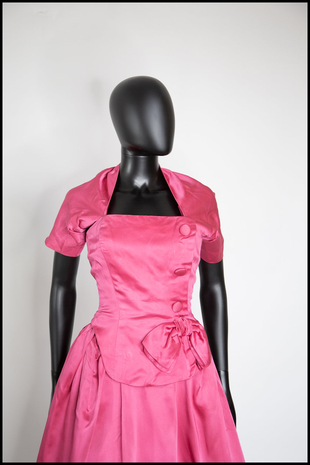 Vintage 1950s Shocking Pink Cocktail Dress