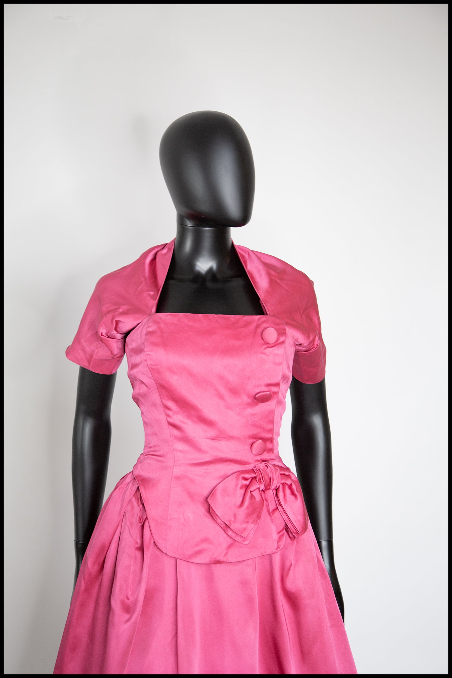Vintage 1950s Shocking Pink Cocktail Dress