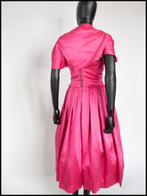 Vintage 1950s Shocking Pink Cocktail Dress