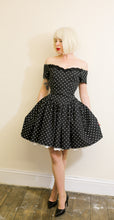 Vintage 1980s Black Polkadot Mini Dress