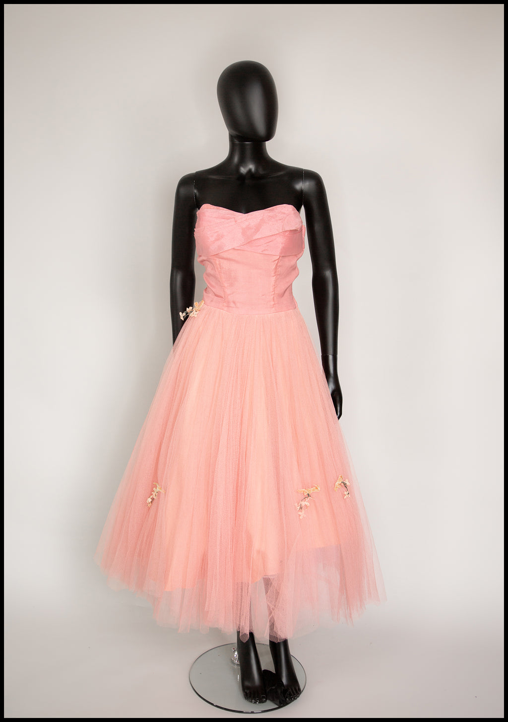 Vintage 1950s Peach Silk Tulle Ballet Dress