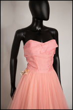 Vintage 1950s Peach Silk Tulle Ballet Dress