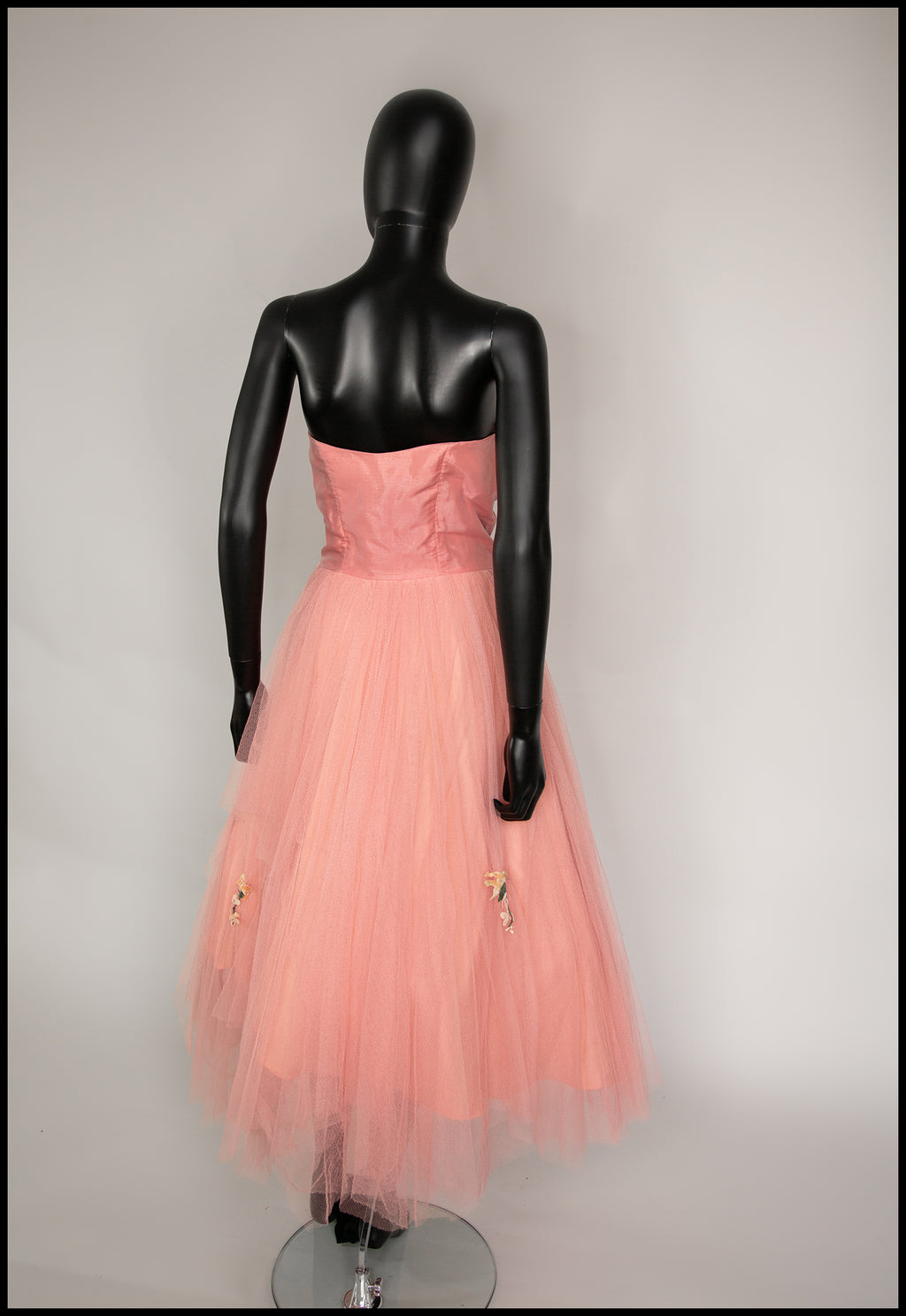 Vintage 1950s Peach Silk Tulle Ballet Dress