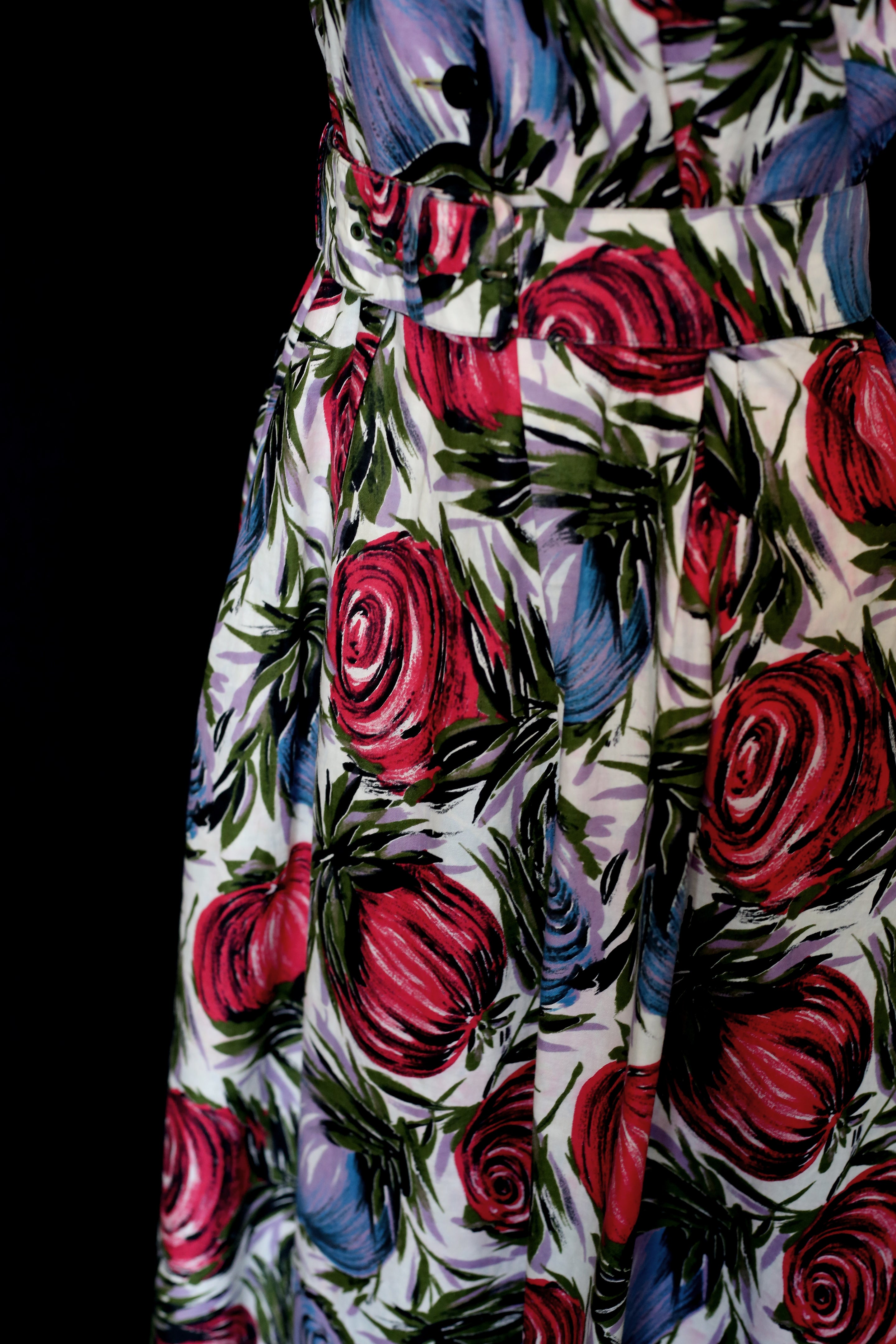 Vintage 1950s Mid Century Print Cotton Dress