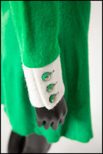 Vintage 1960s Green Knit Mod Dress