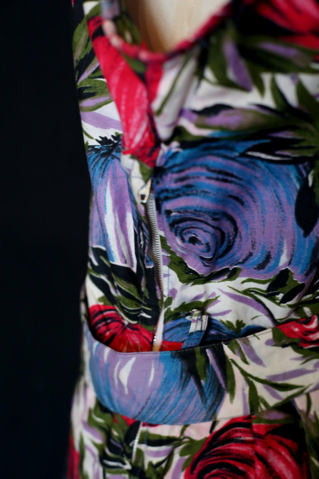 Vintage 1950s Mid Century Print Cotton Dress
