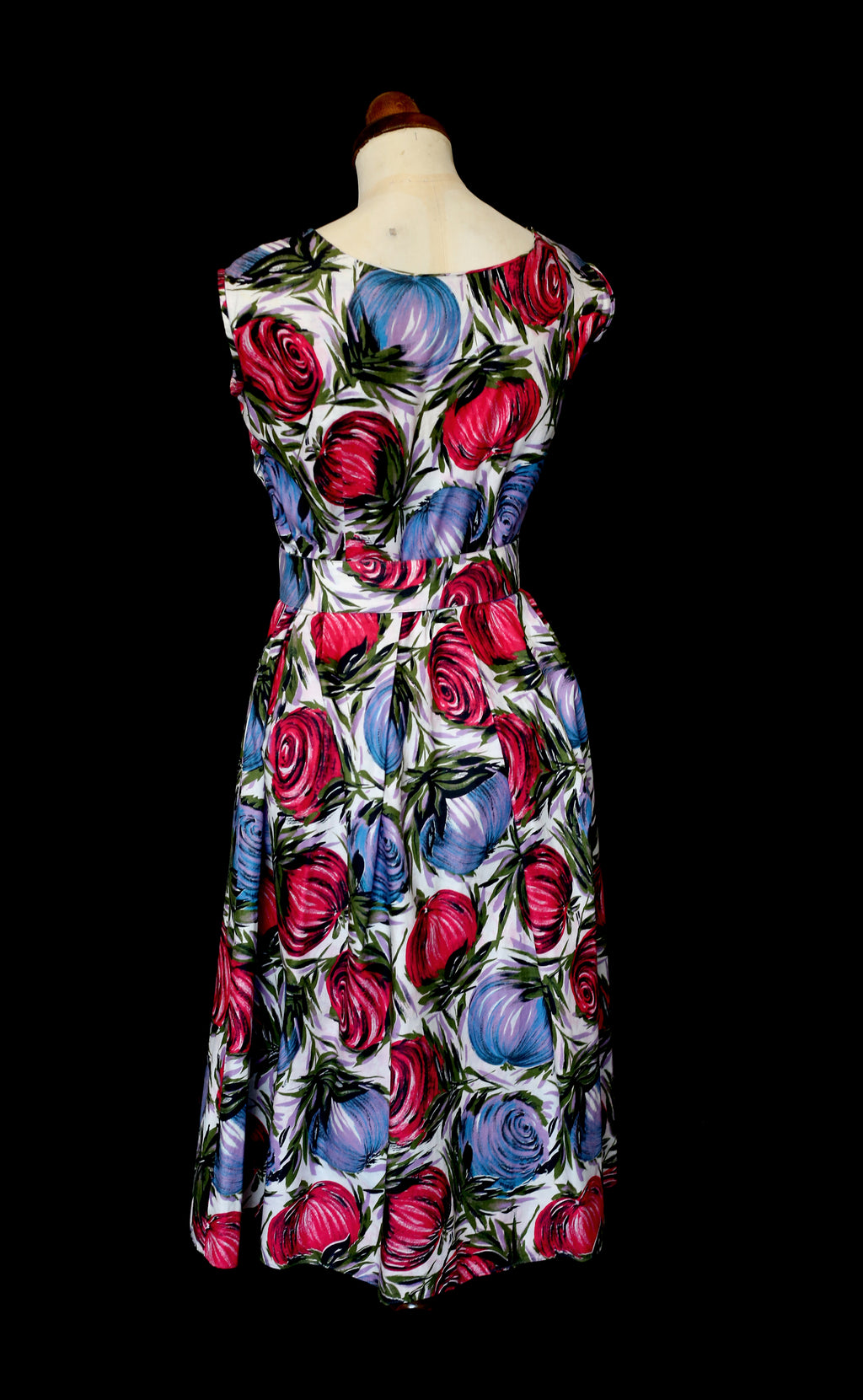 Vintage 1950s Mid Century Print Cotton Dress