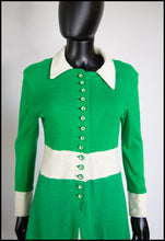 Vintage 1960s Green Knit Mod Dress