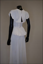 Vintage 1940s Cream Crepe Maxi Dress