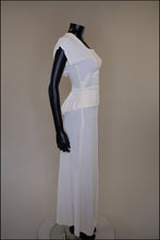 Vintage 1940s Cream Crepe Maxi Dress