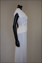 Vintage 1940s Cream Crepe Maxi Dress