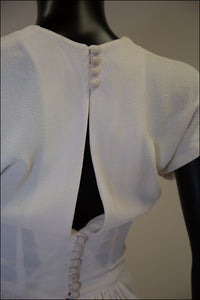 Vintage 1940s Cream Crepe Maxi Dress