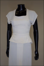 Vintage 1940s Cream Crepe Maxi Dress