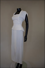 Vintage 1940s Cream Crepe Maxi Dress