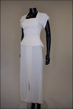 Vintage 1940s Cream Crepe Maxi Dress