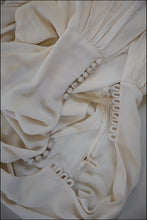 Vintage 1940s Cream Crepe Maxi Dress