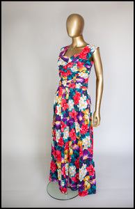 Vintage 1980s Floral Cotton Jumpsuit