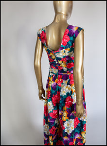 Vintage 1980s Floral Cotton Jumpsuit