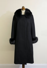 Vintage 1960s Black Wool Princess coat