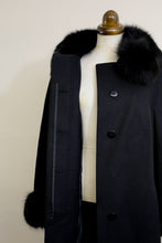 Vintage 1960s Black Wool Princess coat