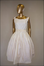 Vintage 1950s Cream Cotton Midi Dress and Jacket