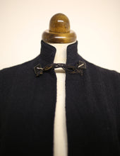 Vintage 1930s Black Boucle Wool Cape