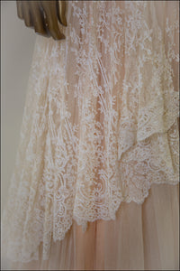 Vintage 1940s Fine Lace Wedding Dress