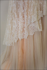 Vintage 1940s Fine Lace Wedding Dress